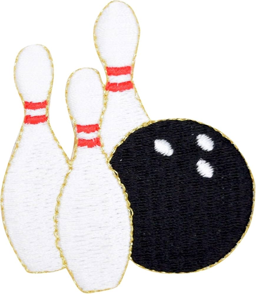 Amazon | ボウリングピンとボール刺繍アイロンパッチ | ワッペン Amazon | ボウリングピンとボール刺繍アイロンパッチ | ワッペン